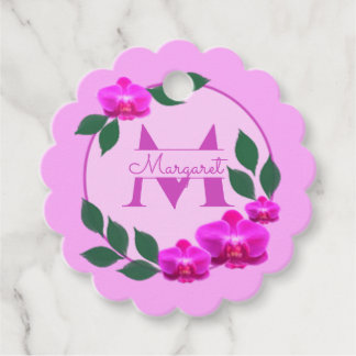 Etiquetas Para Lembrancinhas Nome personalizado da vintagem floral rosa, cor-de
