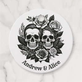 Etiquetas Para Lembrancinhas Nome personalizado do casal de crânio T-Shirt