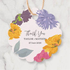 Etiquetas Para Lembrancinhas Nomes de Casais Florais de Casamento Moderno Abstr