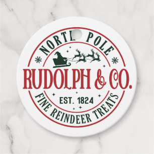 ETIQUETAS PARA LEMBRANCINHAS NORTE POLE RUDOLPH PAPAIS NOEIS SLEIGH NATAL
