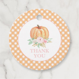 Etiquetas Para Lembrancinhas Nosso Pequeno Pumpkin floral no primeiro aniversár
