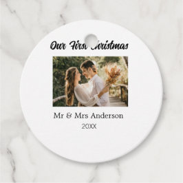 Etiquetas Para Lembrancinhas Nosso primeiro nome de foto de casal no Natal Sr &