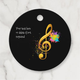Etiquetas Para Lembrancinhas Nota musical de Treble Clef. Texto editável