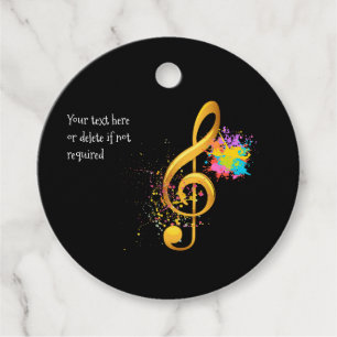 Etiquetas Para Lembrancinhas Nota musical de Treble Clef. Texto editável