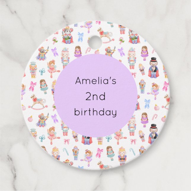 Etiquetas Para Lembrancinhas Nutcracker Birthday (Frente)