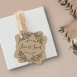 Etiquetas Para Lembrancinhas O Amor Botânico Elegante é o doce Kraft Casado