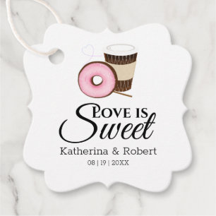 Etiquetas Para Lembrancinhas O Amor É Doce  Casamento de café e Rosquinhas