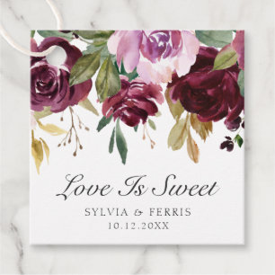 Etiquetas Para Lembrancinhas O Amor É Doce Casamento Floral de Plum Aquarela