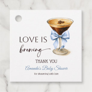 Etiquetas Para Lembrancinhas O Amor Está Fermentando Blue Coquette Bow Chá de B