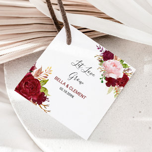 Etiquetas Para Lembrancinhas O casamento tropical e romântico vermelho deixou