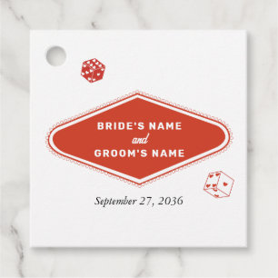 Etiquetas Para Lembrancinhas O Destino do Casino de Las Vegas - Branco Vermelho