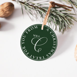 Etiquetas Para Lembrancinhas O Natal da Sra. Claus Treat Green