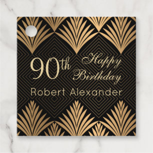 Etiquetas Para Lembrancinhas O ouro do art deco sae do aniversário do 90