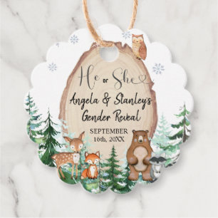 Etiquetas Para Lembrancinhas O Sexo Animal De Inverno Revela Ele Ou Ela Woodlan