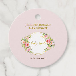 Etiquetas Para Lembrancinhas O tema da Flor rosa e Dourada é um chá de fraldas