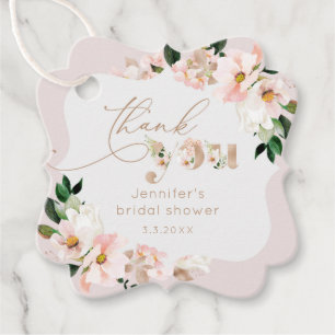 Etiquetas Para Lembrancinhas Obrigada noiva com flores silvestres rosa rubor