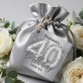 Etiquetas Para Lembrancinhas Obrigada pelos 40 Anos de Brilho Diamantino Pratea