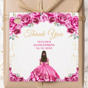 Etiquetas Para Lembrancinhas Obrigada Quinceañera Princesa Rosa Quente