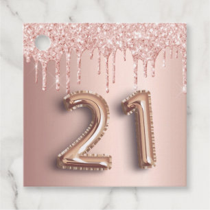 Etiquetas Para Lembrancinhas obrigado aniversário de 21 anos rosa dourado seu