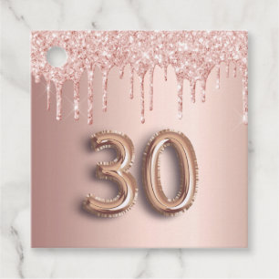 Etiquetas Para Lembrancinhas obrigado aniversário de 30 anos rosa dourado seu