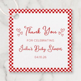 Etiquetas Para Lembrancinhas Obrigado Bebê Vermelho Italiano ou Chuveiro de Pre