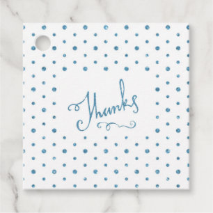 Etiquetas Para Lembrancinhas Obrigado Blue Sparkle Serif Text Obrigado Quadrado