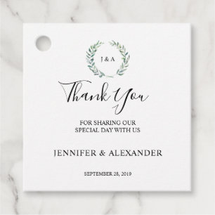 Etiquetas Para Lembrancinhas Obrigado botânico das folhas da aguarela você