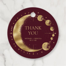 Obrigado Celestial Borgonha Dourado Lua Casamento