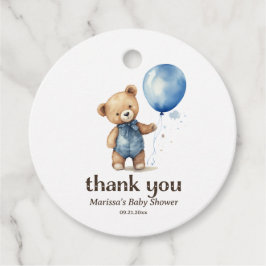Etiquetas Para Lembrancinhas Obrigado Chá de fraldas Teddy Bear Boy