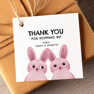 Etiquetas Para Lembrancinhas Obrigado coelhinhas cor-de-rosa