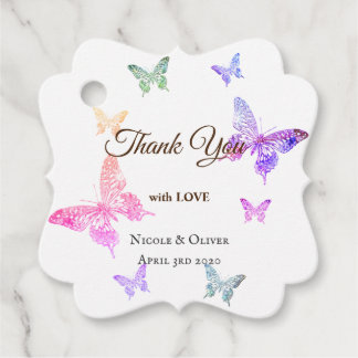 Etiquetas Para Lembrancinhas Obrigado com amor Borboletas Coloridas Grande Clo