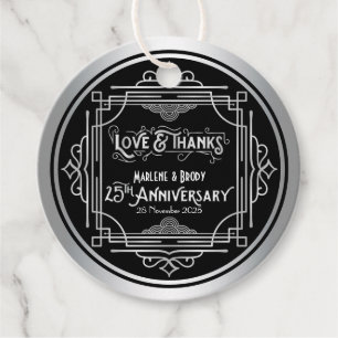 Etiquetas Para Lembrancinhas Obrigado de 25 de Casamento de Amo e Silver