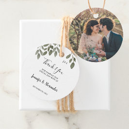 Etiquetas Para Lembrancinhas Obrigado de casamento de fotos de monograma russo