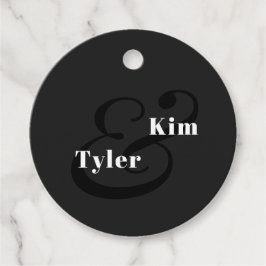 Etiquetas Para Lembrancinhas Obrigado de casamento elegante, preto e branco