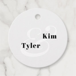 Etiquetas Para Lembrancinhas Obrigado de casamento elegante, preto e branco