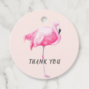 Etiquetas Para Lembrancinhas obrigado de flamingo rosa tropical do seu casament