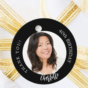 Etiquetas Para Lembrancinhas Obrigado de fotos personalizado branco preto no se