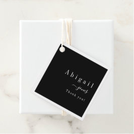 Etiquetas Para Lembrancinhas Obrigado de luxo moderno de Script Simples Preto