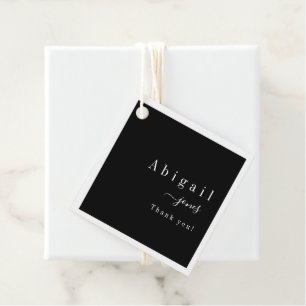Etiquetas Para Lembrancinhas Obrigado de luxo moderno de Script Simples Preto