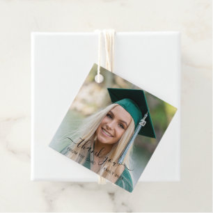 Etiquetas Para Lembrancinhas Obrigado Elegant Script Photo Graduation
