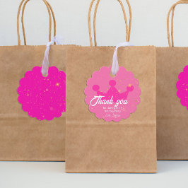 Etiquetas Para Lembrancinhas Obrigado Festa de aniversário Rosa, Princesa Coroa