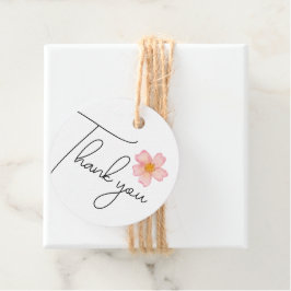 Etiquetas Para Lembrancinhas Obrigado Flor de Aquarela Rosa