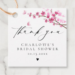 Etiquetas Para Lembrancinhas Obrigado Flor de Cerejeira Borboleta Rosa