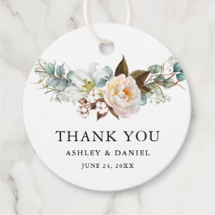 Etiquetas Para Lembrancinhas Obrigado floral botânico do casamento da aguarela