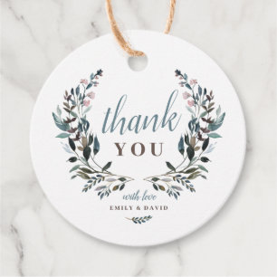 Etiquetas Para Lembrancinhas Obrigado floral branco do casamento da crista do
