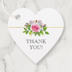 Etiquetas Para Lembrancinhas Obrigado floral do casamento do rosa cor-de-rosa