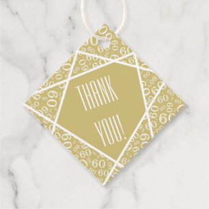 Etiquetas Para Lembrancinhas Obrigado linhas Wonky 60 ouro/branco do teste
