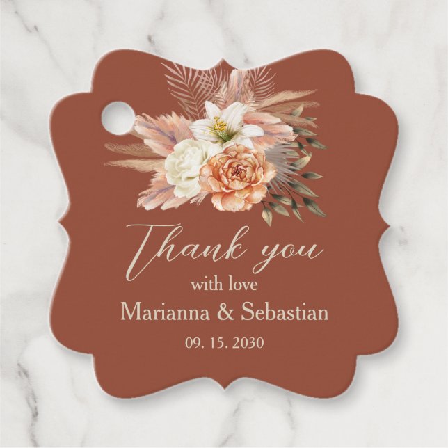 Etiquetas Para Lembrancinhas Obrigado no Casamento de Outono  (Frente)