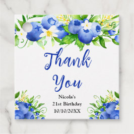 Etiquetas Para Lembrancinhas Obrigado pelo Aniversário Floral de Mirtilo