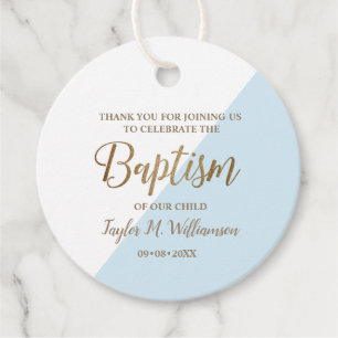 Etiquetas Para Lembrancinhas obrigado personalizado de batismo de bebê azul